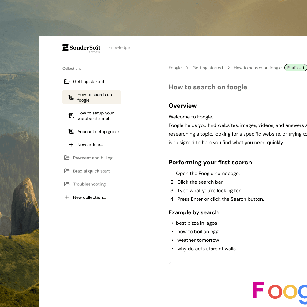 Collections view